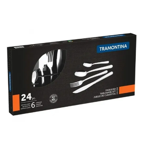 Juego De Cubiertos Tramontina 24 Pzs De Acero Inoxidable
