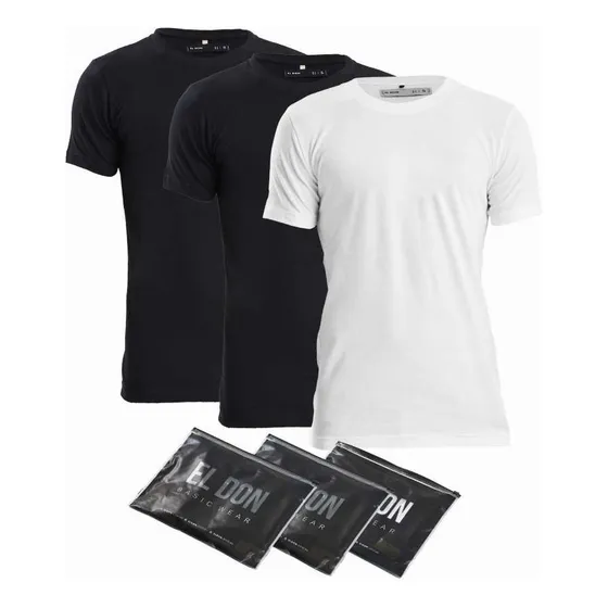 Pack X3 Remeras Básicas Slim El Don Hombre Algodón