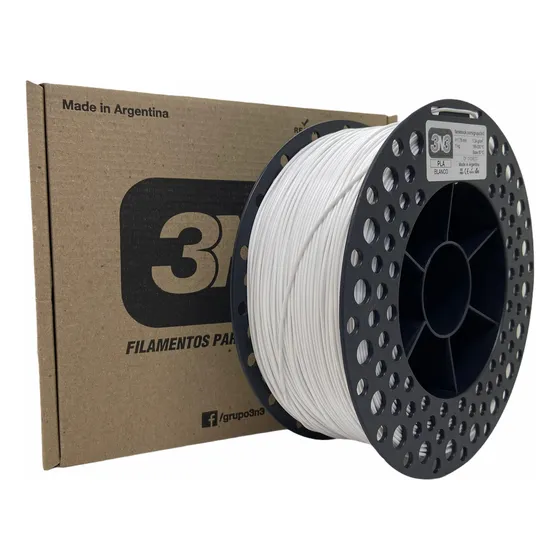 Filamento Pla 1.75mm 3n3 1kg color blanco