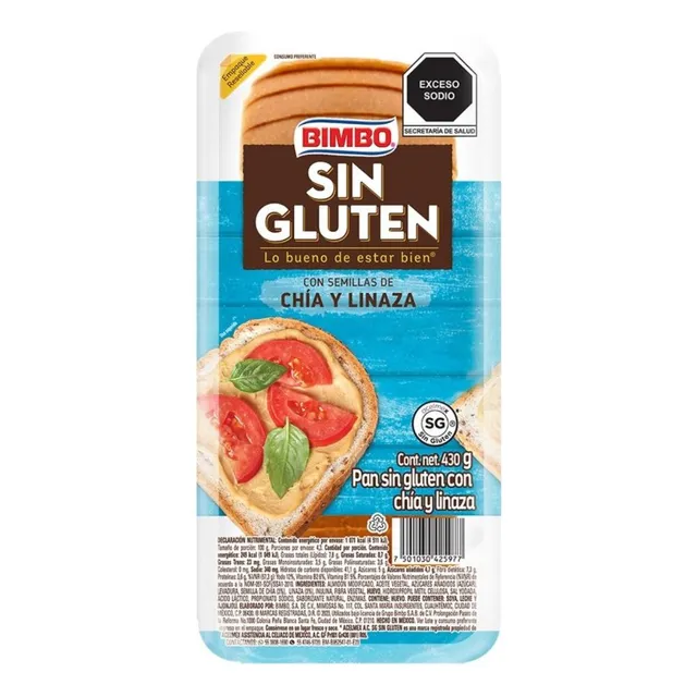 Pan Blanco Bimbo Con Chía Y Linaza 430 G