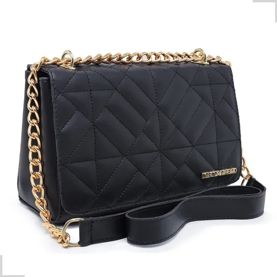 Bolsa Feminina Pequena Transversal De Lado Débora Ribeiro Cor Preto