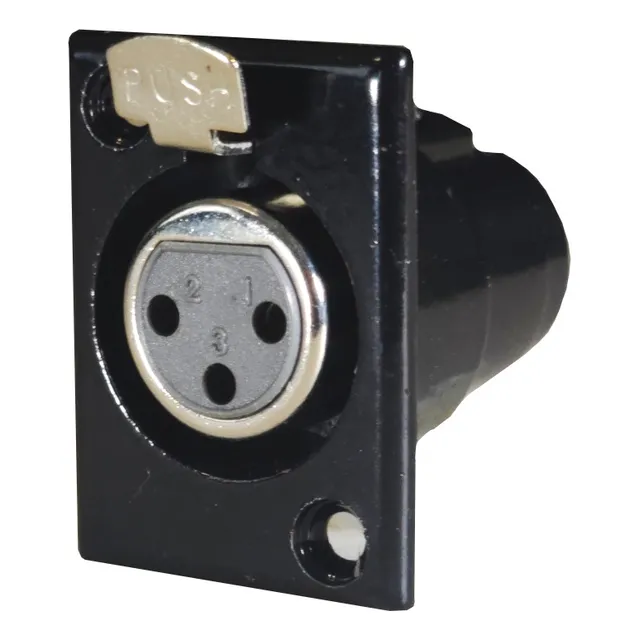Conector Xlr Hembra Chasis Alta Calidad 10 Pz Mcf Power Color Negro