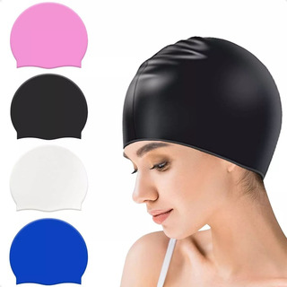 4 Pcs Gorra De Natación Elástica E Impermeable De Silicona 4 Pcs Gorra De Natación Elástica E Impermeable De Silicona
