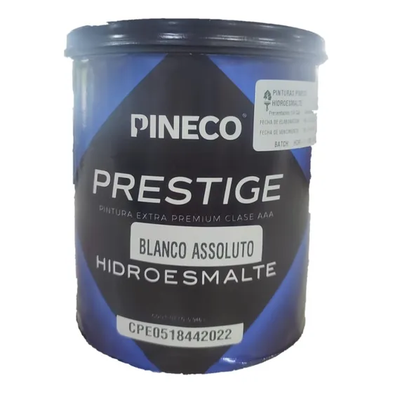 Hidroesmalte Pineco Clase A Blanco Assoluto 1/4 Galón 
