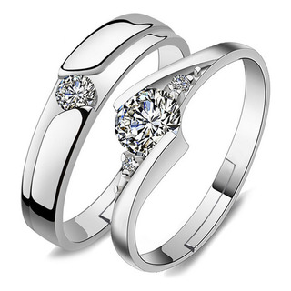 2pz Anillo De Promesa Plata 925 Hombre Y Mujer Ajustables 2pz Anillo De Promesa Plata 925 Hombre Y Mujer Ajustables