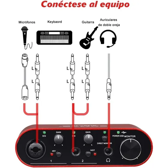 Bomge Interfaz Usb Con Xlr/48v Phantom Power, 32 Bits/192khz