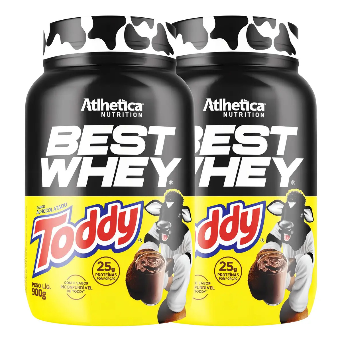 Kit 2 Best Whey Isolado Hidrolisado 3w Toddy 900g Atlhetica Sabor Chocolate