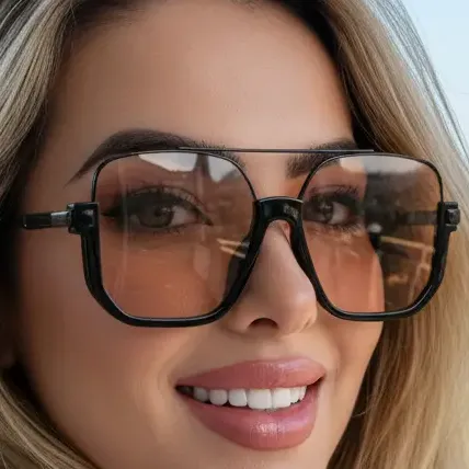 Óculos De Sol Feminino Quadrado Blogueira Influencer Moda