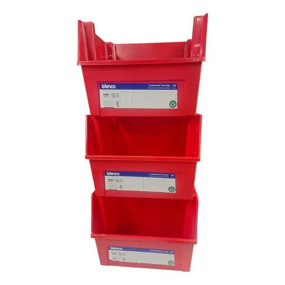 Contenedor Organizador Reciclaje Apilable 45 Litros. Colores