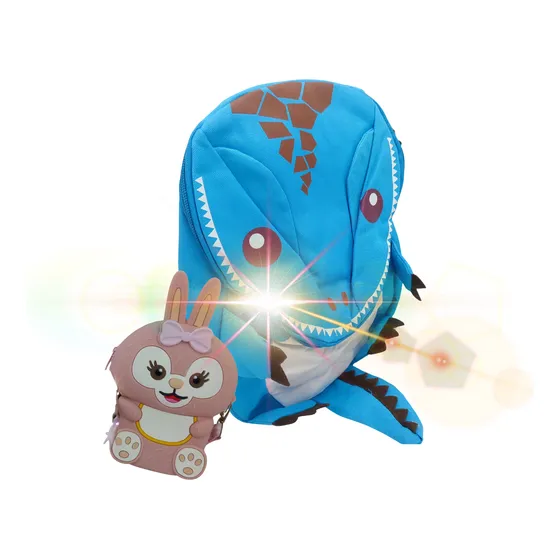 Dúo Chévere Mochila Dinosaurio Bolso Conejita Pequeñas
