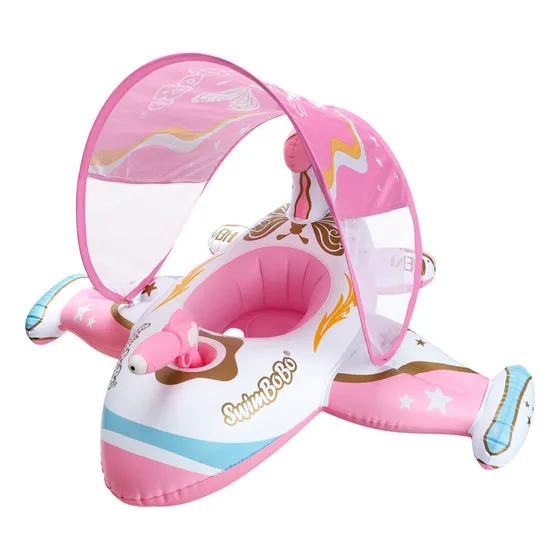 Flotador Bebe 3meses - 6años Salvavidas Inflable Avión Rosa