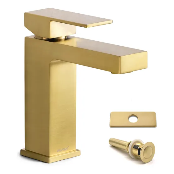 Orlando Grifo Baño Una Sola Manija Dorado Cepillado Moderno