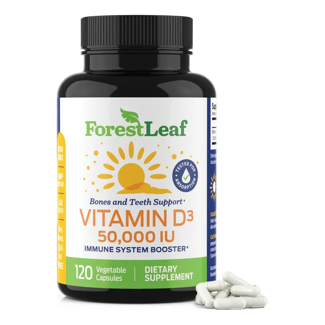 Suplemento De Vitamina D3 De Forestleaf, 50 000 Ui Semanales