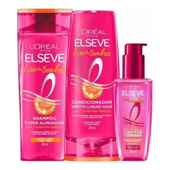 Kit Elséve Shampoo + Condicionador + Sérum Liso Dos Sonhos