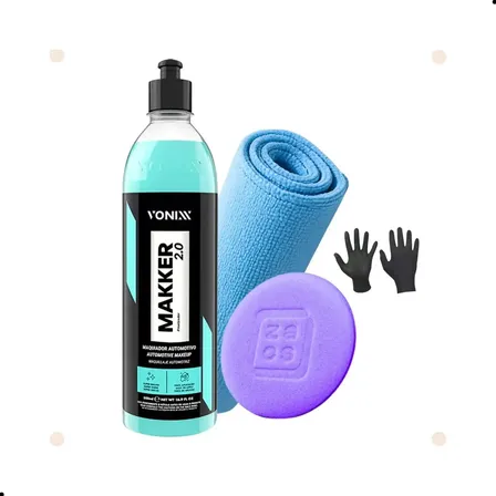 Makker 2.0 Vonixx Maquiador Automotivo + Pano Microfibra E Aplicador | Renova Pintura, Disfarça Riscos E Dá Brilho Na Lataria