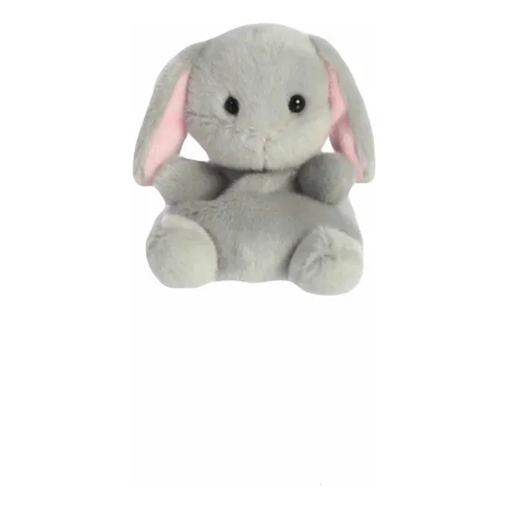 Peluche Aurora. Línea Palm Pals. Conejo Pebbles. Pascua Color Gris