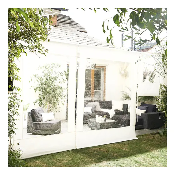 Cortina Roller Cierre De Terraza Vincenzi 150x250cm Blanca | Pvc Resistente Protección Uv Fácil Instalación Ideal Exteriores | Cortina Protección Jardín O Patio