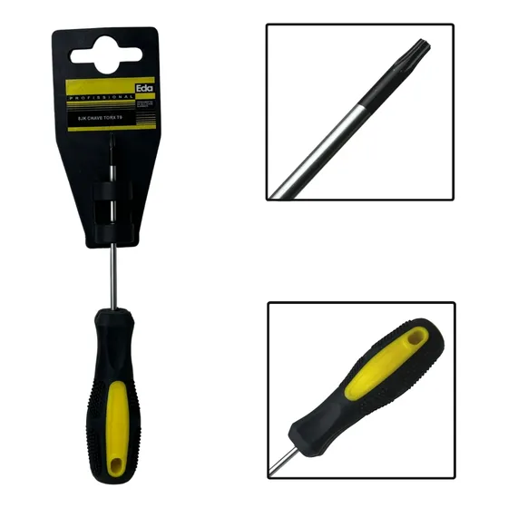 Chave De Fenda Ponta Torx T9 X 80mm Cabo Emborrachado