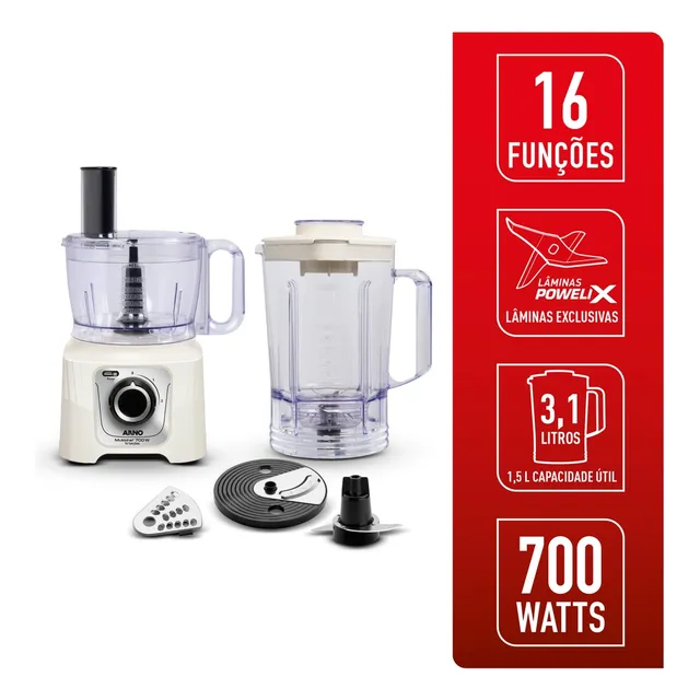 Multiprocessador Arno 700w 16 Funções Marfim Mp62 | Arno - 127V