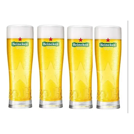 Caixa C/ 24 Tulipas Copo Heineken 250ml Alto Relevo Original