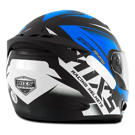 Capacete Moto Mixs Mx2 Storm Carbon Fosco Protork Cor Azul Tamanho do capacete 60