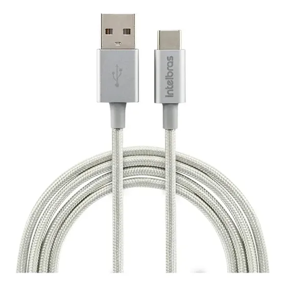 Cabo Usb - Usb-c 1,5m Nylon Branco Intelbras Euac 15nb