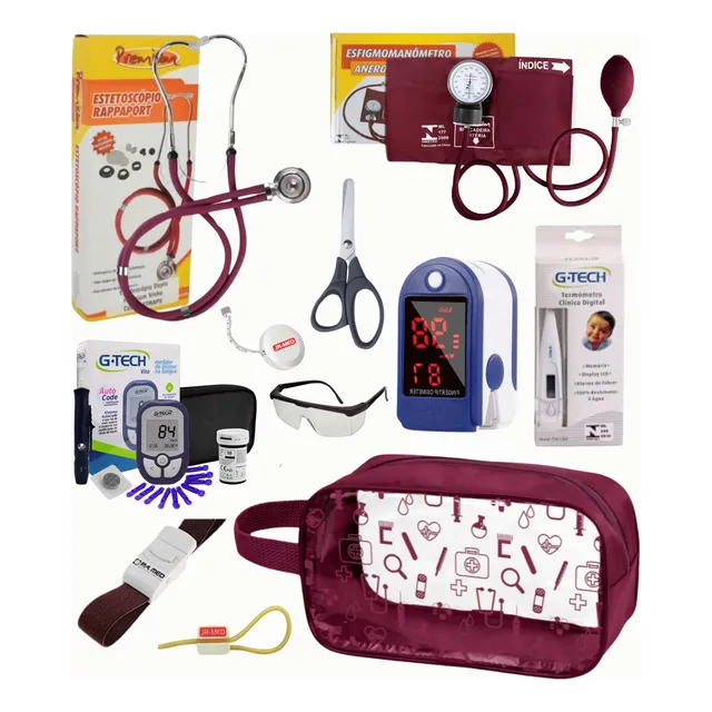 Kit Material Enfermagem  Aparelho Premium + Glicose G-tech