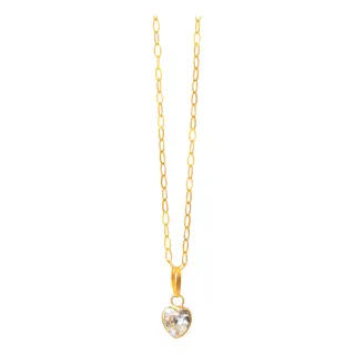 Cordão Feminino Bailarina Ouro 18k 750 45cm Pingente Coração Cordão Feminino Bailarina Ouro 18k 750 45cm Pingente Coração