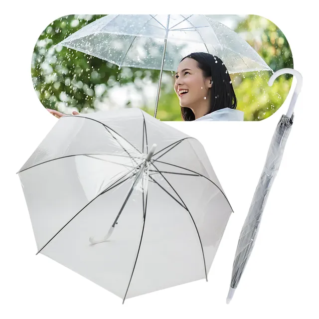 Guarda Chuva Tipo Portaria Transparente Automatico Infantil