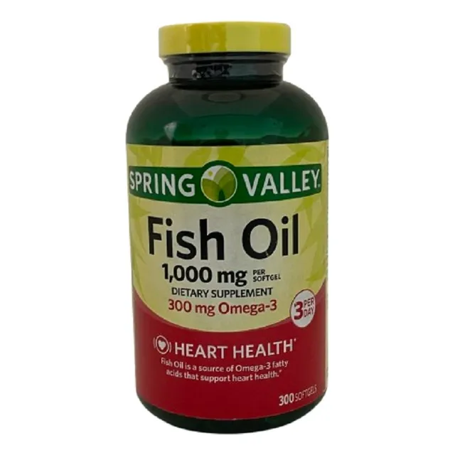 Fish Oil 1000mg 300 Softgels Spring Valley