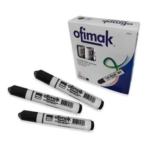 Marcador Para Pizarra Ofimak Negro - Azul - Rojo