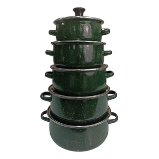 Juego De Ollas Con Tapa De Peltre 10 Pz International Verde Juego De Ollas Con Tapa De Peltre 10 Pz International Verde