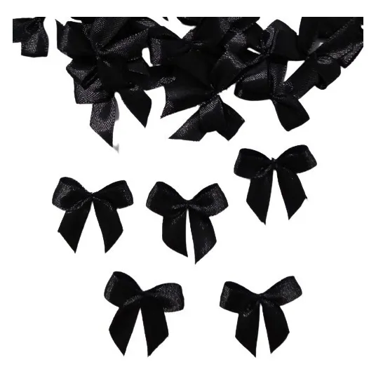 50 Laços/lacinhos De Cetim Nº 2  Para Lembrancinhas - Preto