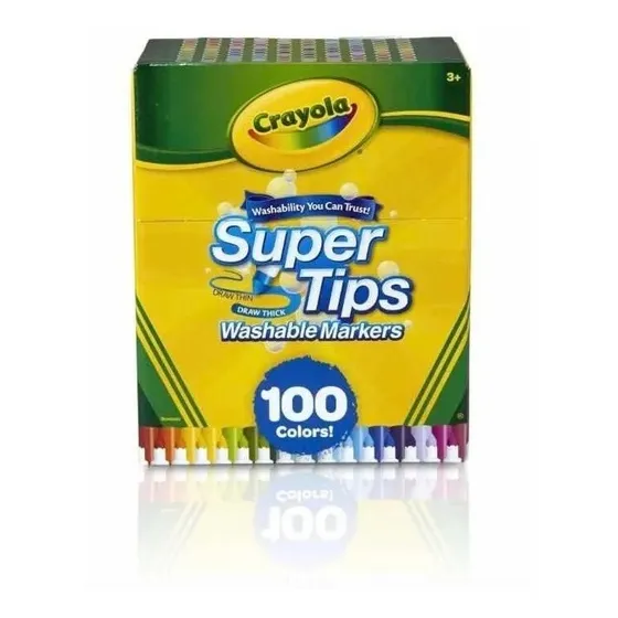 Canetinha 100 Cores Crayola Super Tips Laváveis 