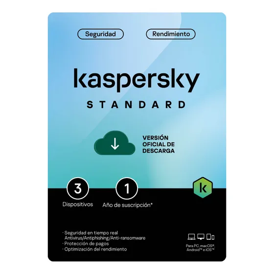 Kaspersky Standard 3 Pc 1 Año