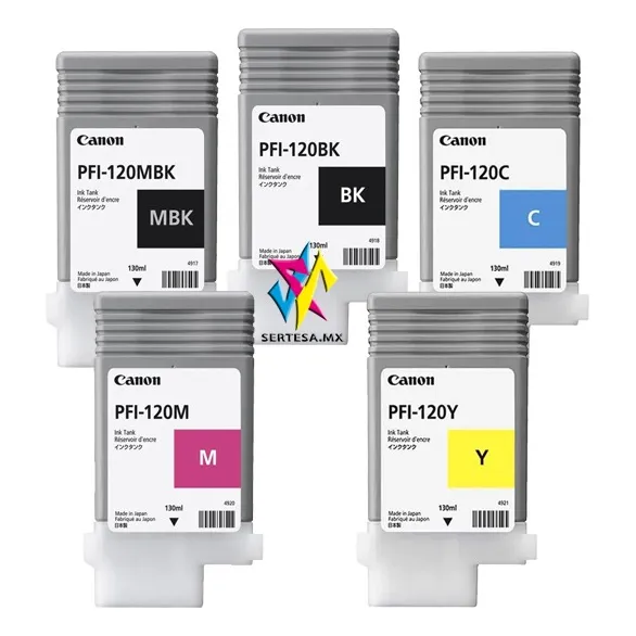 Kit Tintas Canon Pfi-120 Mbk, Bk, C, M, Y / Tm-200m Tm300