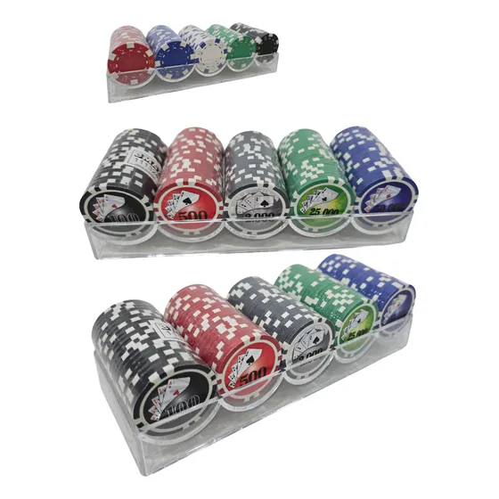 Fichas Póker 11.5gr X 100 Alma Metálica 5 Tubos 20 + Rack Ac