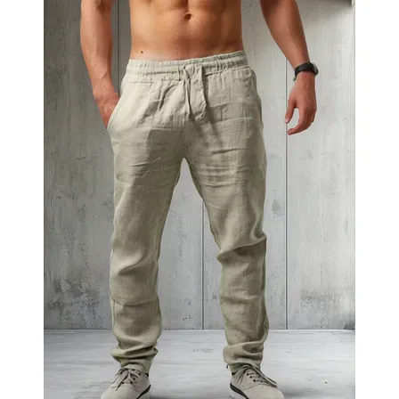 Pantalones De Playa De Verano Para Hombre Pantalones De Lino