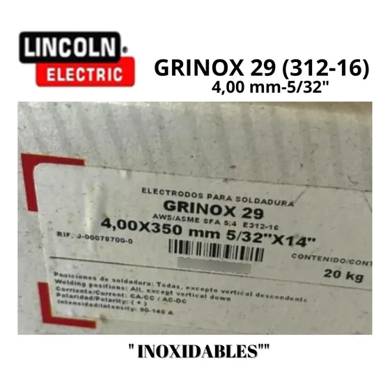 Electrodos Inox- E- 312-16 Grinox 29 De 5/32 -4,00 M Oferta
