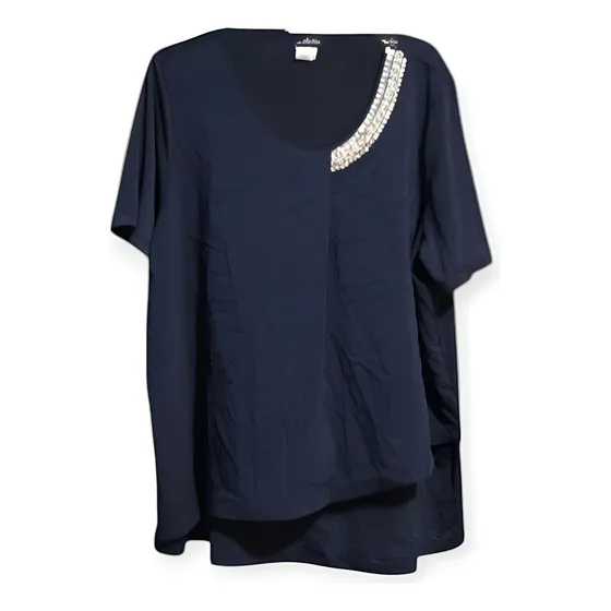 Blusa Nueva Cotton /gasa Azul Xl Mamba