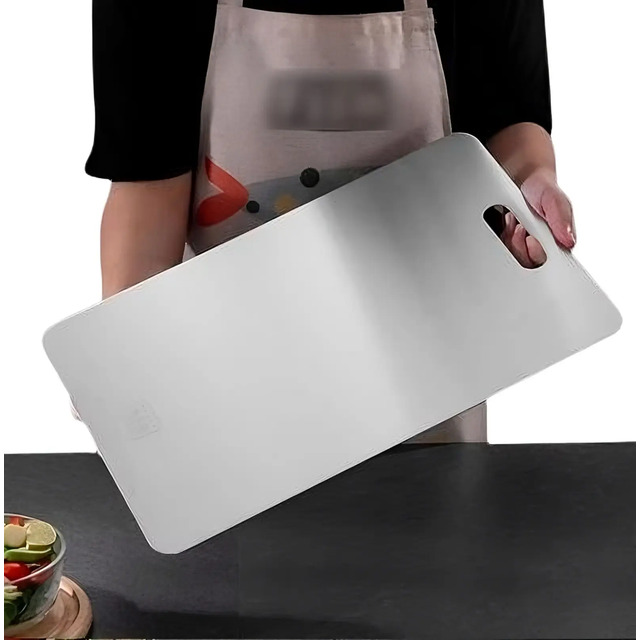 Tábua Inox Gourmet 34x23 Cm - Aço Inoxidável 304 Titânio 34x23cm Prateado Tábua Inox Gourmet 34x23 Cm - Aço Inoxidável 304 Titânio 34x23cm Prateado