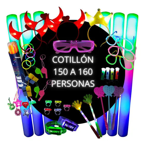 Cotillon Carnaval Luminoso Surtido Combo 150 Persona Carioca