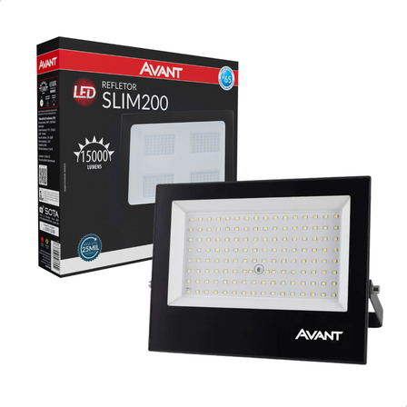 Refletor Led 200w Holofote Luz Branca 6500k Prova Agua Avant Refletor Led 200w Holofote Luz Branca 6500k Prova Agua Avant