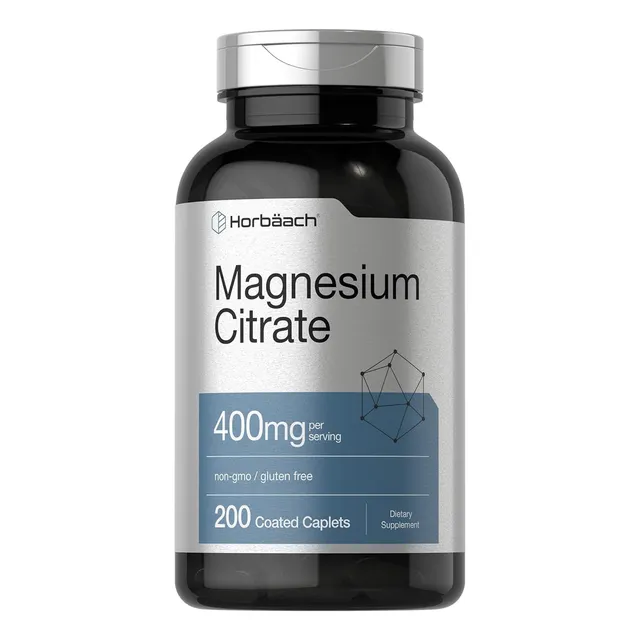 Citrato De Magnesio 400 Mg Con 200 Comprimidos Horbaach Sabor S/n