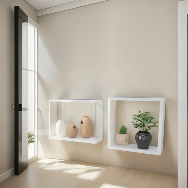 Estante Flotante Repisa Madera Cubos X3 Decoracion Mdf