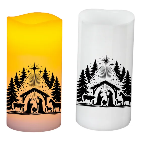 Cirio De Navidad, Vela Eterna Diseño De Pesebre
