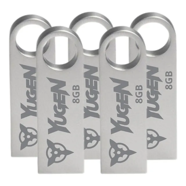 Kit 10 Memoria Usb 8gb Metalica Plata Bulk Suelta Nuevas Color Gris
