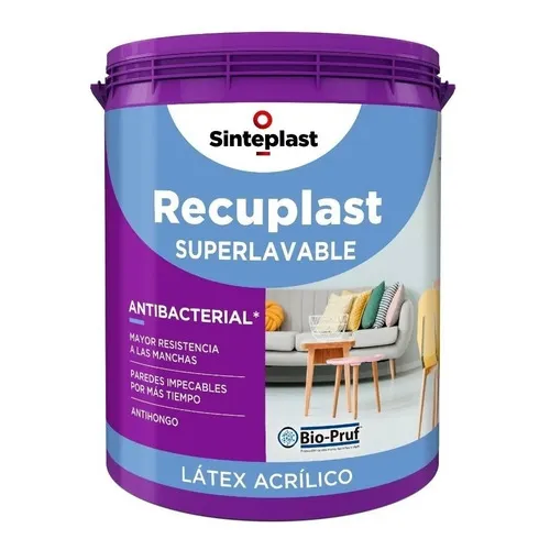 Sinteplast Recuplast Superlavable Látex Interior Blanco Mate 20 litros