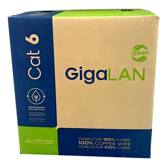 Cabo Rede Lszh U/utp 4px23awg Azul Cat6 Gigalan 305 Metros