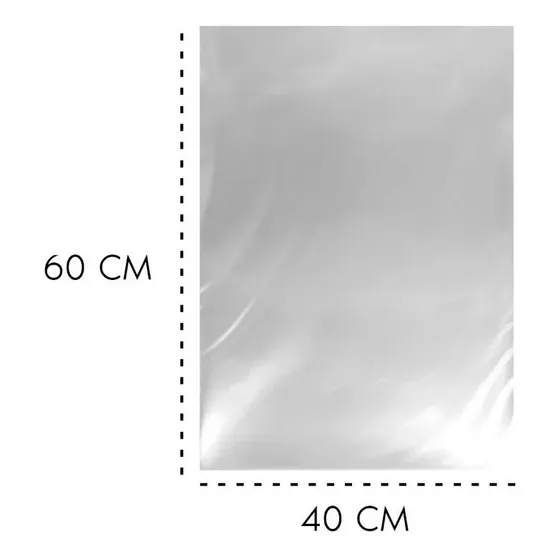 Saco Plástico Pe Transp. Cristal Resistente 40x60 69 Und 1kg